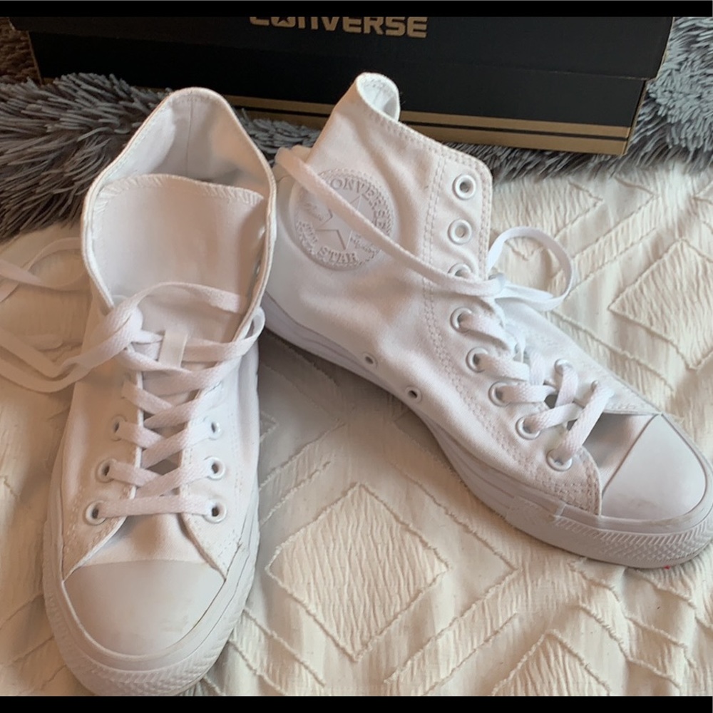 Converse white high top sneakers